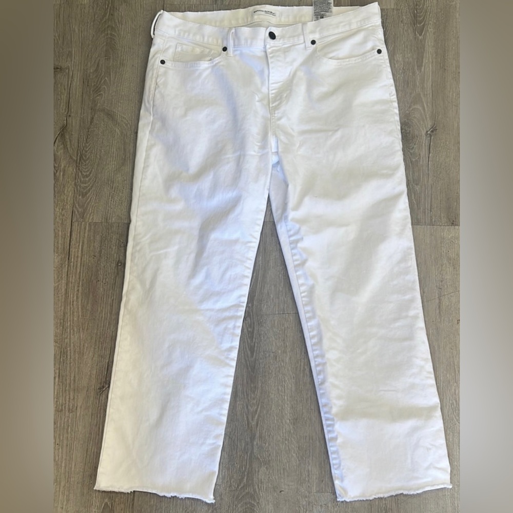 Banana Republic Straight Leg White Jeans